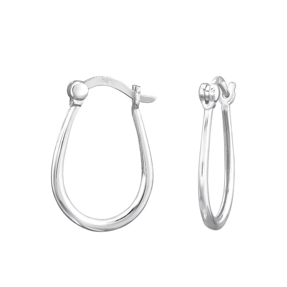 Sterling Silver French Lock Hoop Earrings 21mm